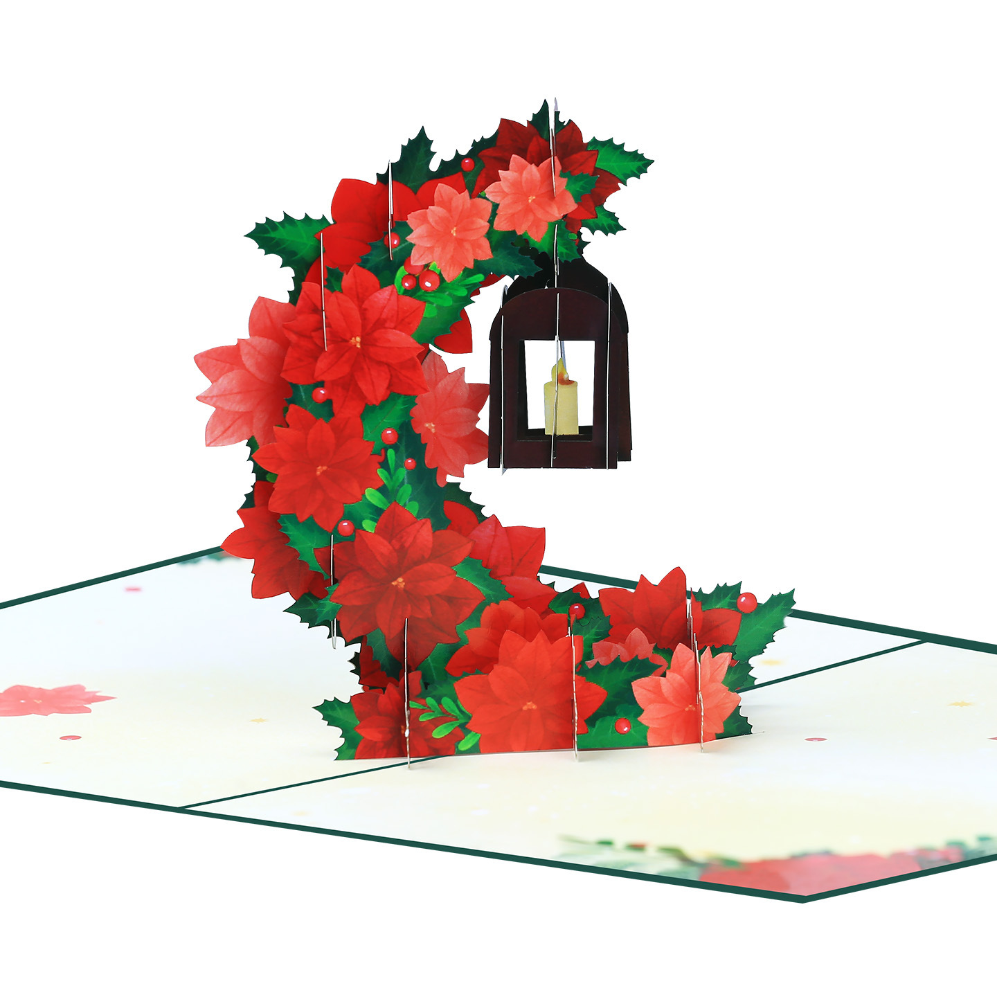 Interactive Magical Snowman Green Christmas Tree Jesus Santa Claus Religious Pop Up 3d Paper Christmas Greeting Card
