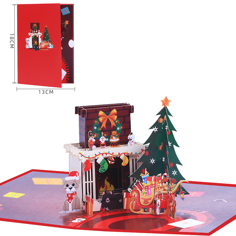 Interactive Magical Snowman Saint Nicholas Christmas Tree Jesus Santa Claus Religious Pop Up 3d Paper Christmas Greeting Card