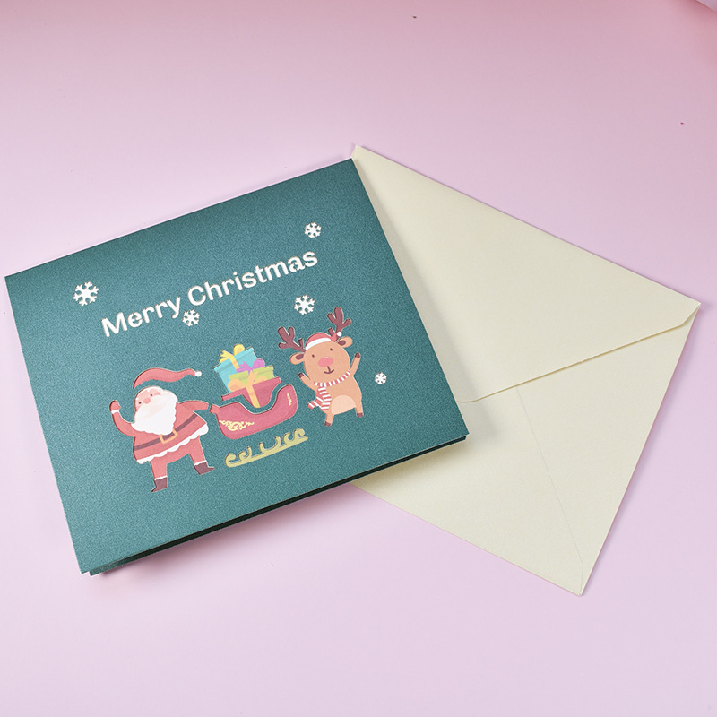Interactive Magical Snowman Santa Tree & Reindeer Christmas Tree Santa Claus Pop Up 3d Paper Christmas Greeting Card