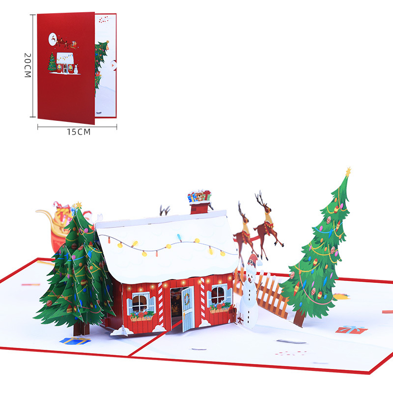 Interactive Magical  Sing Snowman Xmas Tree Jesus Santa Claus Religious Pop Up 3d Paper Christmas Greeting Card