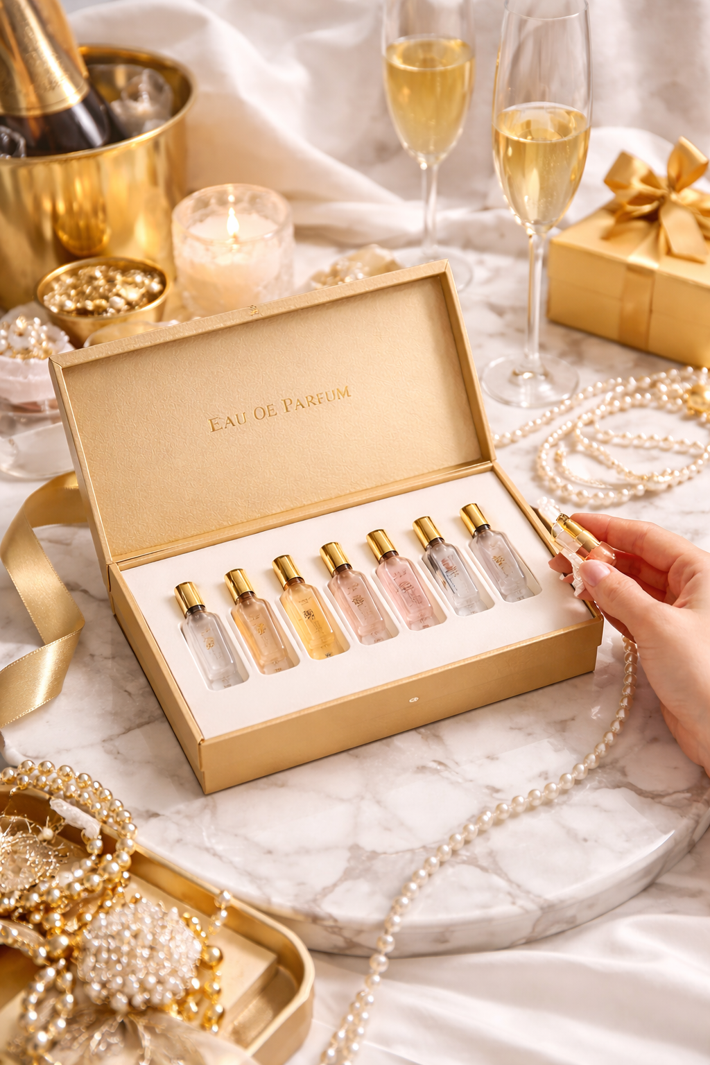 Luxury Custom High-end Perfume Fragrance Bottles Packing Foldable Magnetic Cardboard Closure  Flat Rigid Perfume Paper box