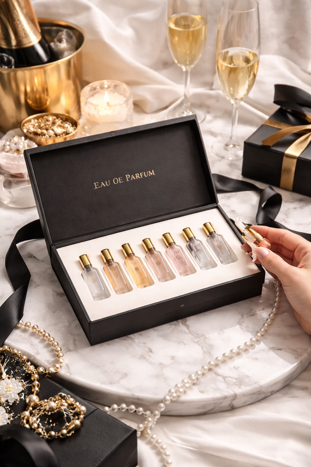 Luxury Custom High-end Perfume Fragrance Bottles Packing Foldable Magnetic Cardboard Closure  Flat Rigid Perfume Paper box