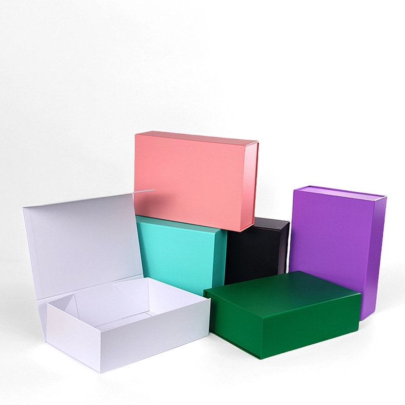 Luxury Custom Blue Foldable Magnetic Perfume Paper Packaging Box with Ribbon