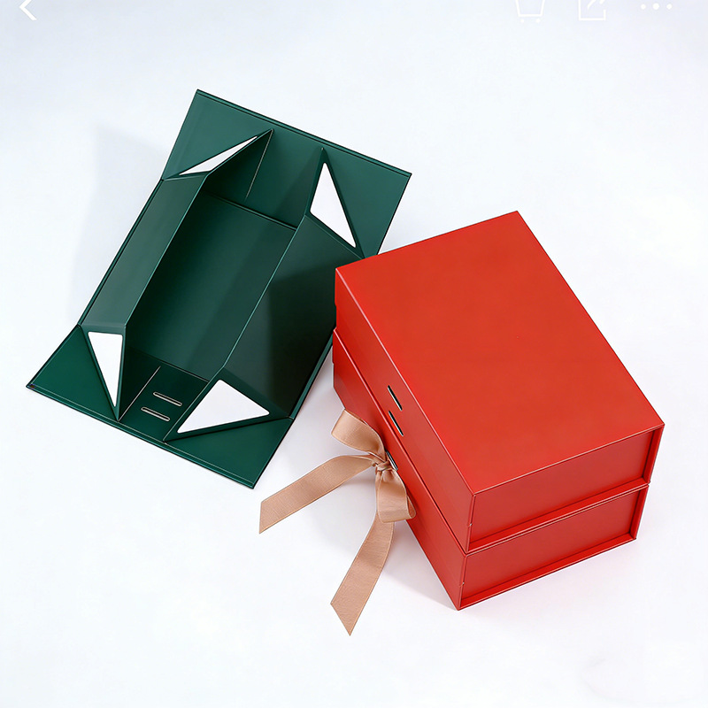 Luxury Custom Ribbon Perfume Fragrance Bottles Packing Foldable Magnetic Cardboard Closure  Flat Rigid Perfume Paper box