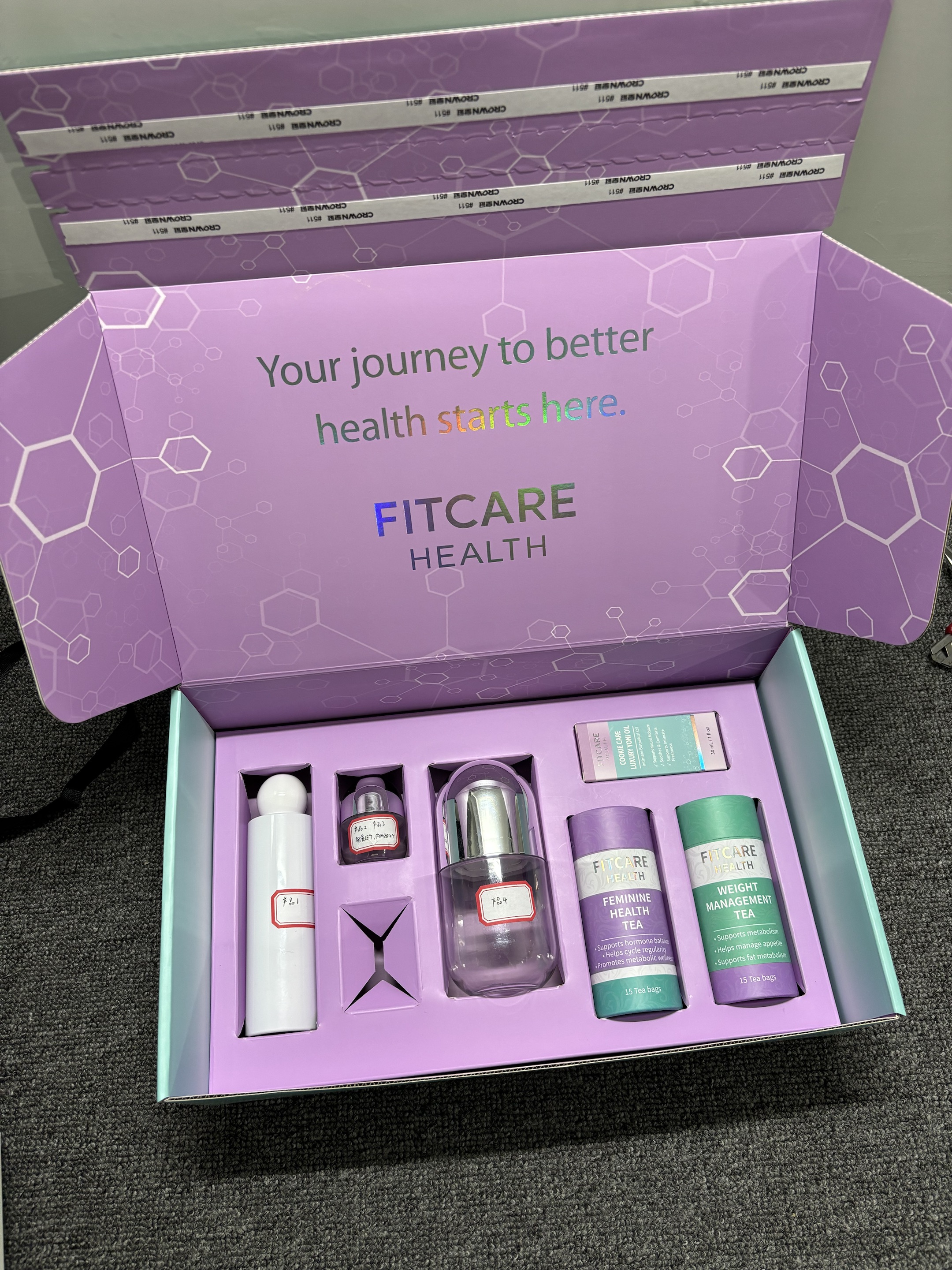 Custom Mailer Box with Holographic Logo | Corrugated Airplane Box for Nail & Skincare Packaging
