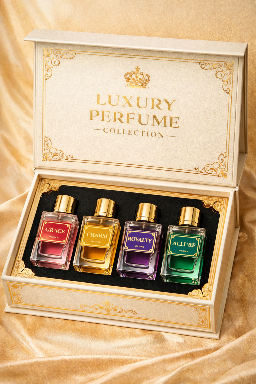 Branded Luxury Custom Perfume Fragrance Bottles Packing Foldable Magnetic Cardboard Closure  Flat Rigid Perfume Paper box