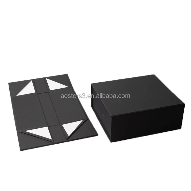 Black Luxury Custom Perfume Fragrance Bottles Packing Foldable Magnetic Cardboard Closure  Flat Rigid Perfume Paper box