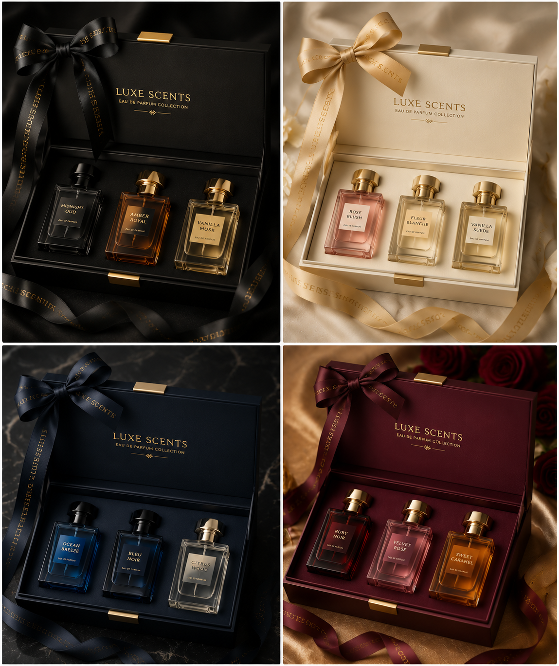 Luxury Magnetic Perfume Paper Packaging Box – Foldable Rigid Cardboard Gift Set