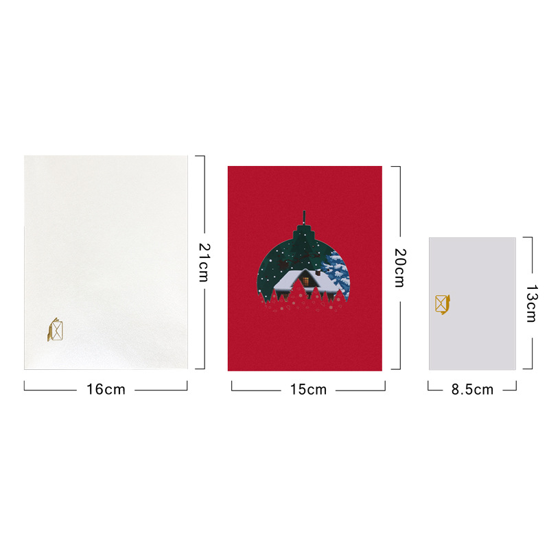 Interactive Magical Winter Cottage Scene Christmas Tree Jesus Santa Claus Religious Pop Up 3d Paper Christmas Greeting Card