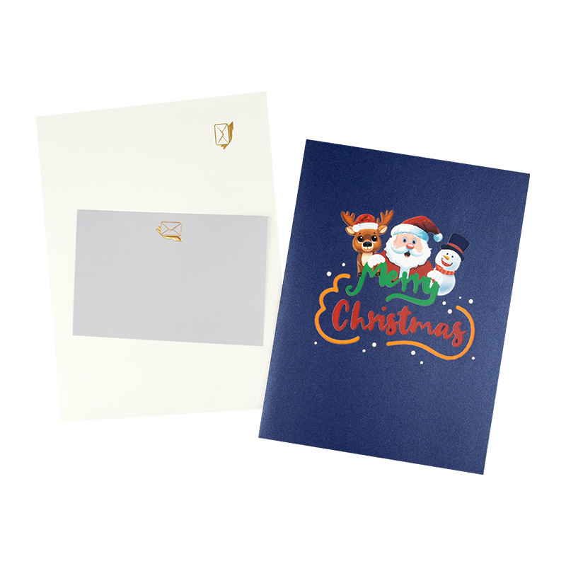 Interactive Magical Snowman Christmas Tree Jesus Santa Gift Scene Claus Religious Pop Up 3d Paper Christmas Greeting Card