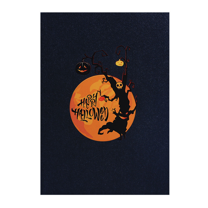 musical interactive spooky haunted house witch ghost pumpkin pop up 3d paper halloween greeting card