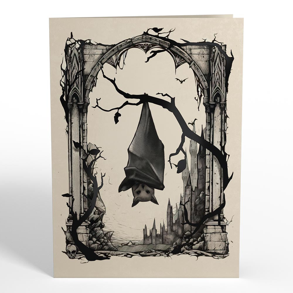 interactive spooky haunted house witch ghost bat full moon pop up 3d paper halloween greeting card