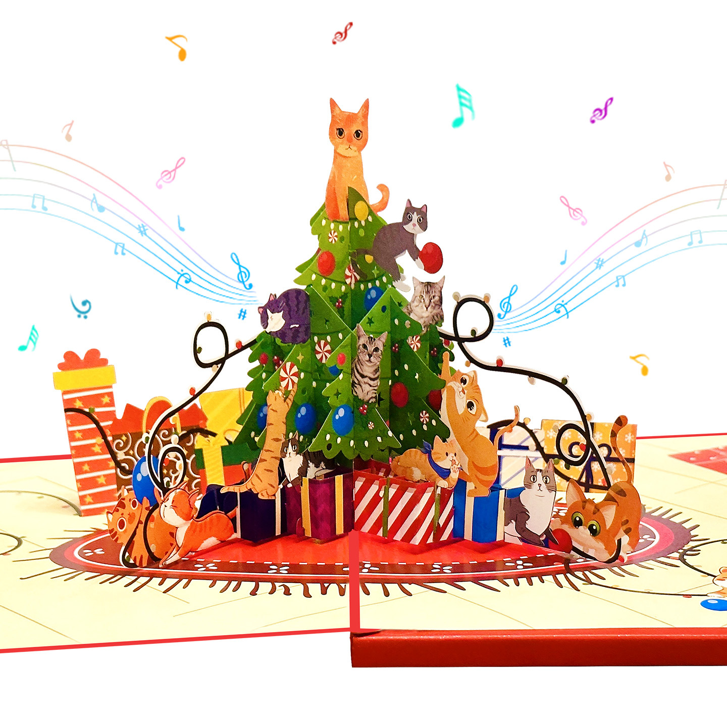 Interactive Magical Snowman Xmas Tree Jesus Santa Claus Religious Pop Up 3d Paper Christmas Greeting Card