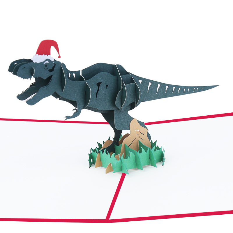Interactive Magical Snowman Dinosaur Christmas Tree Jesus Santa Claus Religious Pop Up 3d Paper Christmas Greeting Card