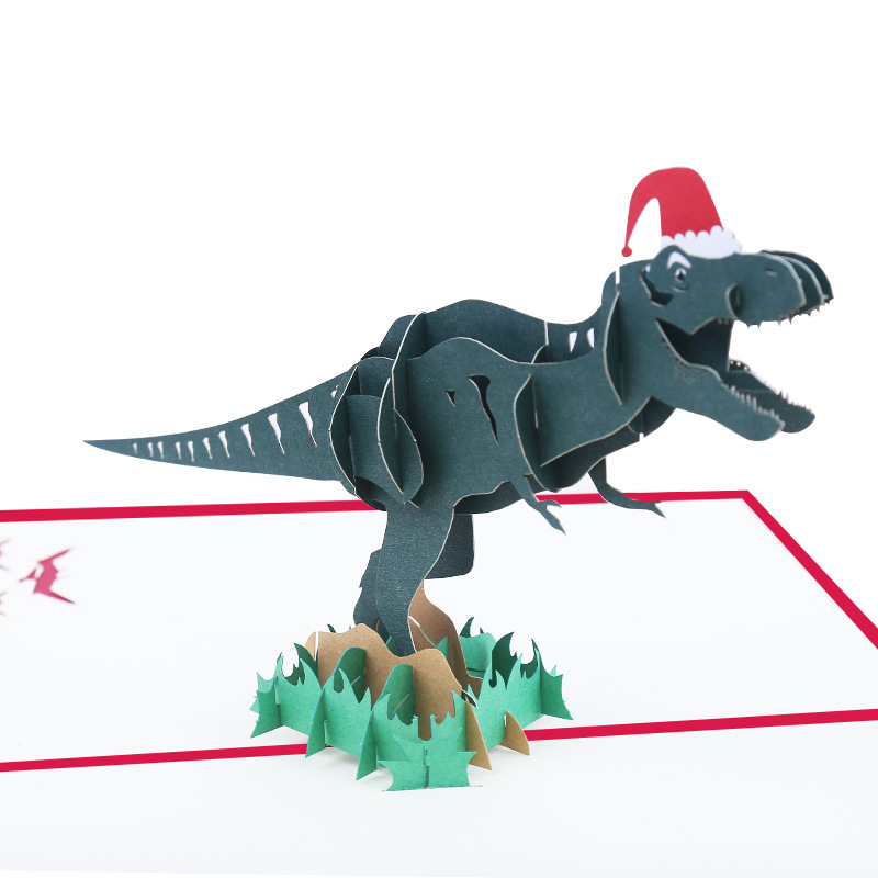 Interactive Magical Snowman Dinosaur Christmas Tree Jesus Santa Claus Religious Pop Up 3d Paper Christmas Greeting Card