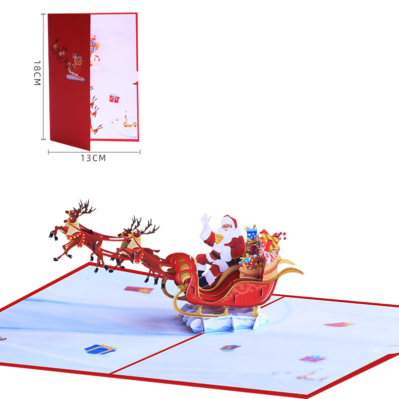 Interactive Unique Snowman Christmas Tree Jesus Santa Claus Religious Pop Up 3d Paper Christmas Greeting Card