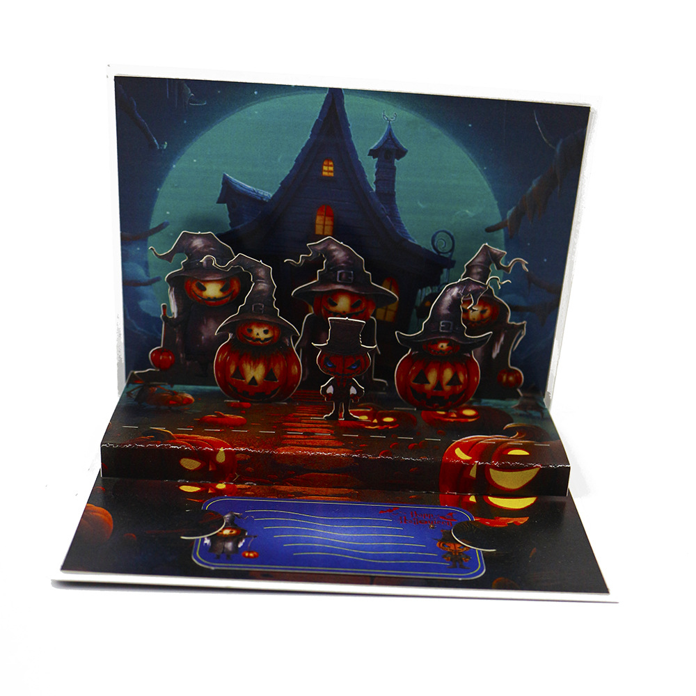 interactive spooky haunted house witch ghost pumpkin happy halloween pop up 3d paper halloween greeting card