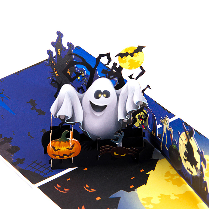 interactive spooky haunted house witch ghost halloween party pumpkin pop up 3d paper halloween greeting card