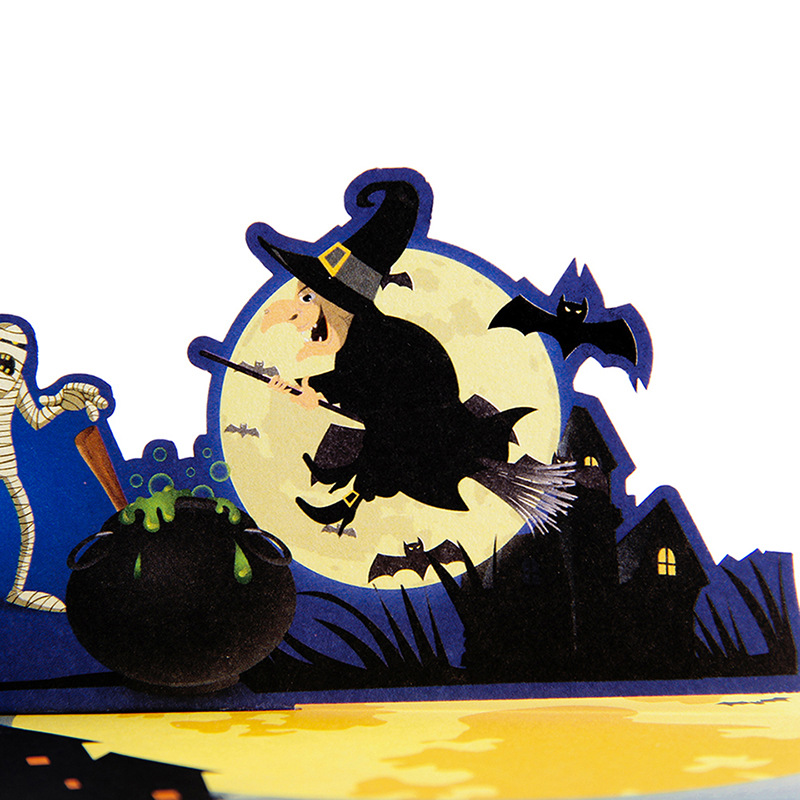 interactive spooky haunted house witch ghost halloween party pumpkin pop up 3d paper halloween greeting card