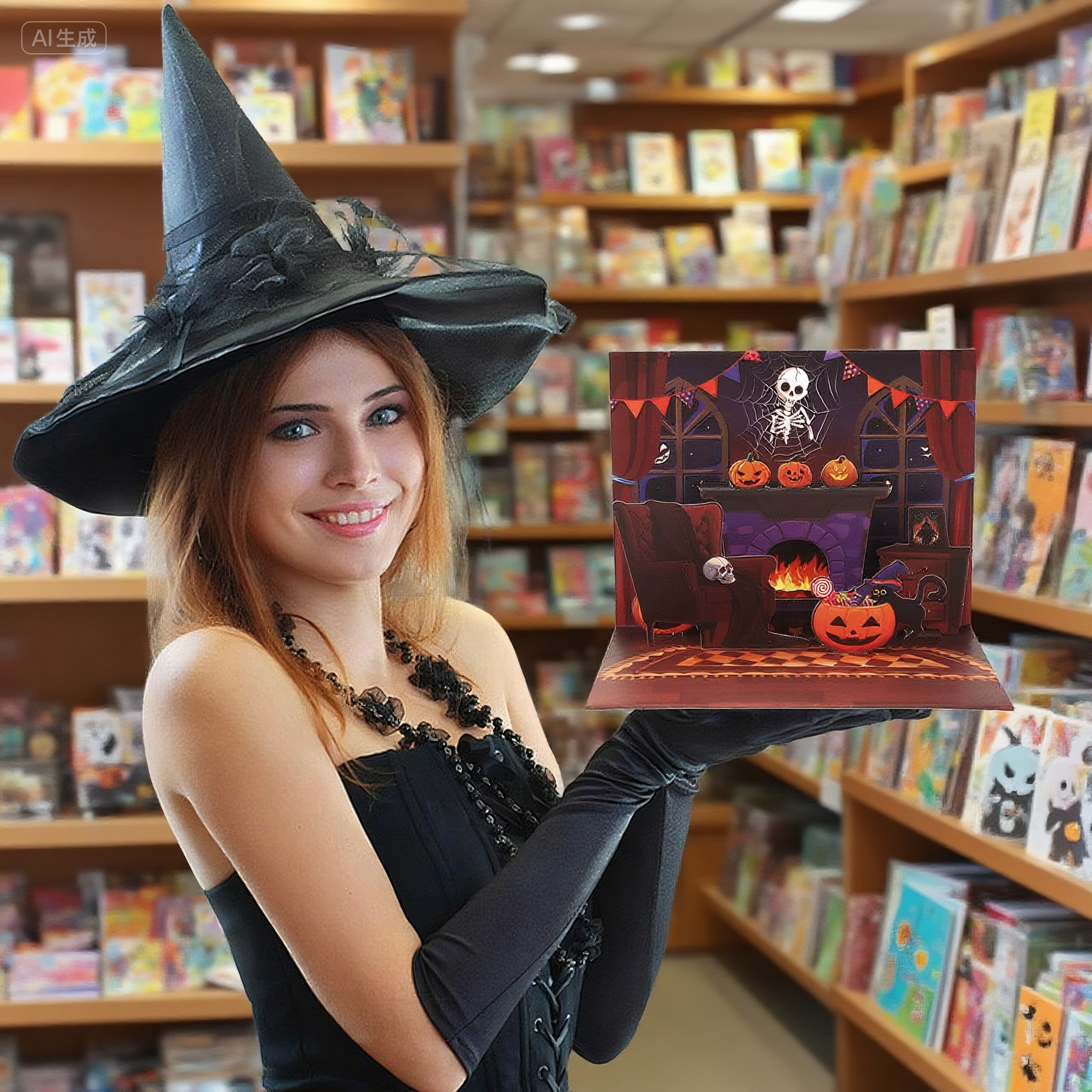 interactive spooky haunted house enchanting witch ghost pumpkin pop up 3d paper halloween greeting card