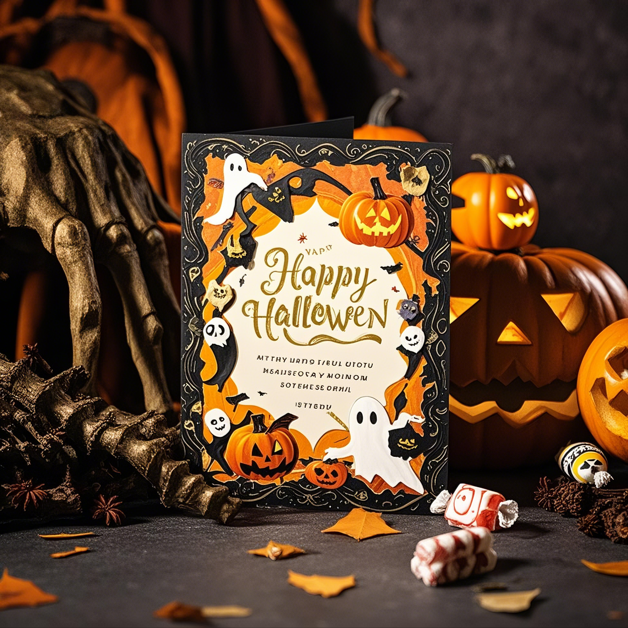 interactive spooky haunted house witch ghost pumpkin pop up 3d paper halloween greeting card