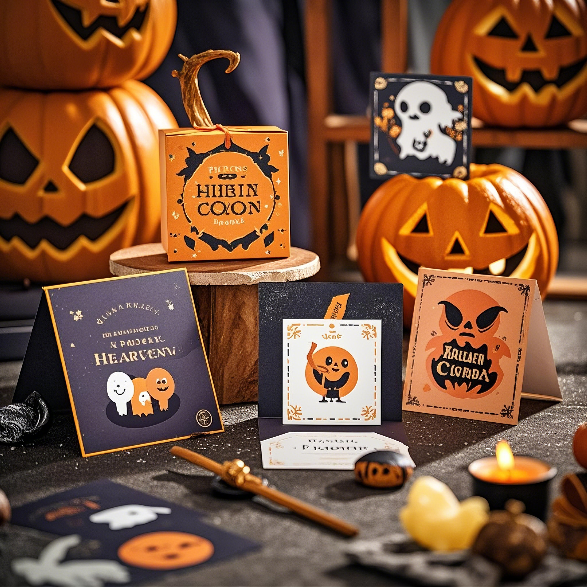 interactive spooky haunted house witch ghost pumpkin pop up 3d paper halloween greeting card