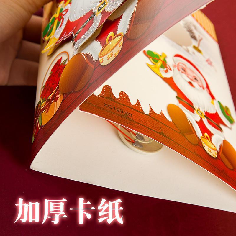 Interactive Magical Holiday Characters Snowman Christmas Tree Jesus Santa Claus Religious Pop Up 3d  Light and Music Paper Christmas Greeting Card