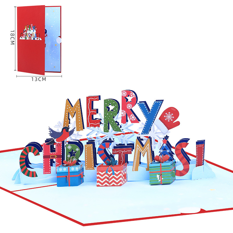 Interactive Magical Snowman Christmas Tree snowflake Jesus Santa Claus Religious Pop Up 3d Paper Christmas Greeting Card
