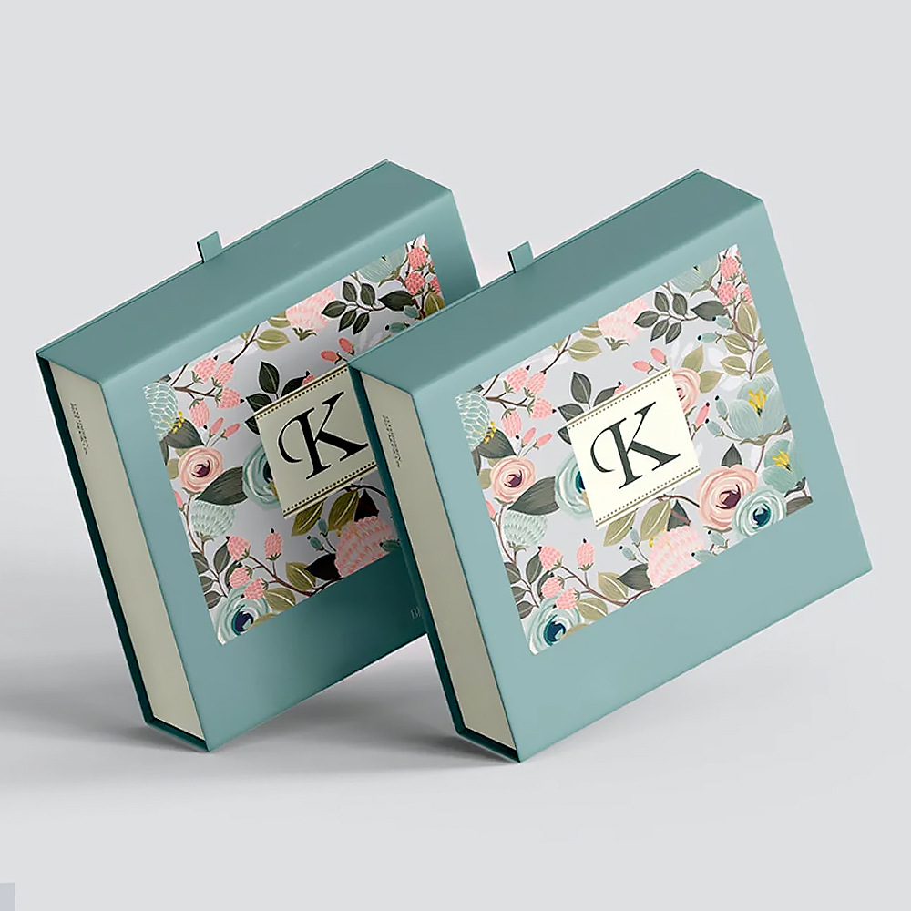 Luxury Custom Magnetic Closure Perfume Gift Box with Floral Design