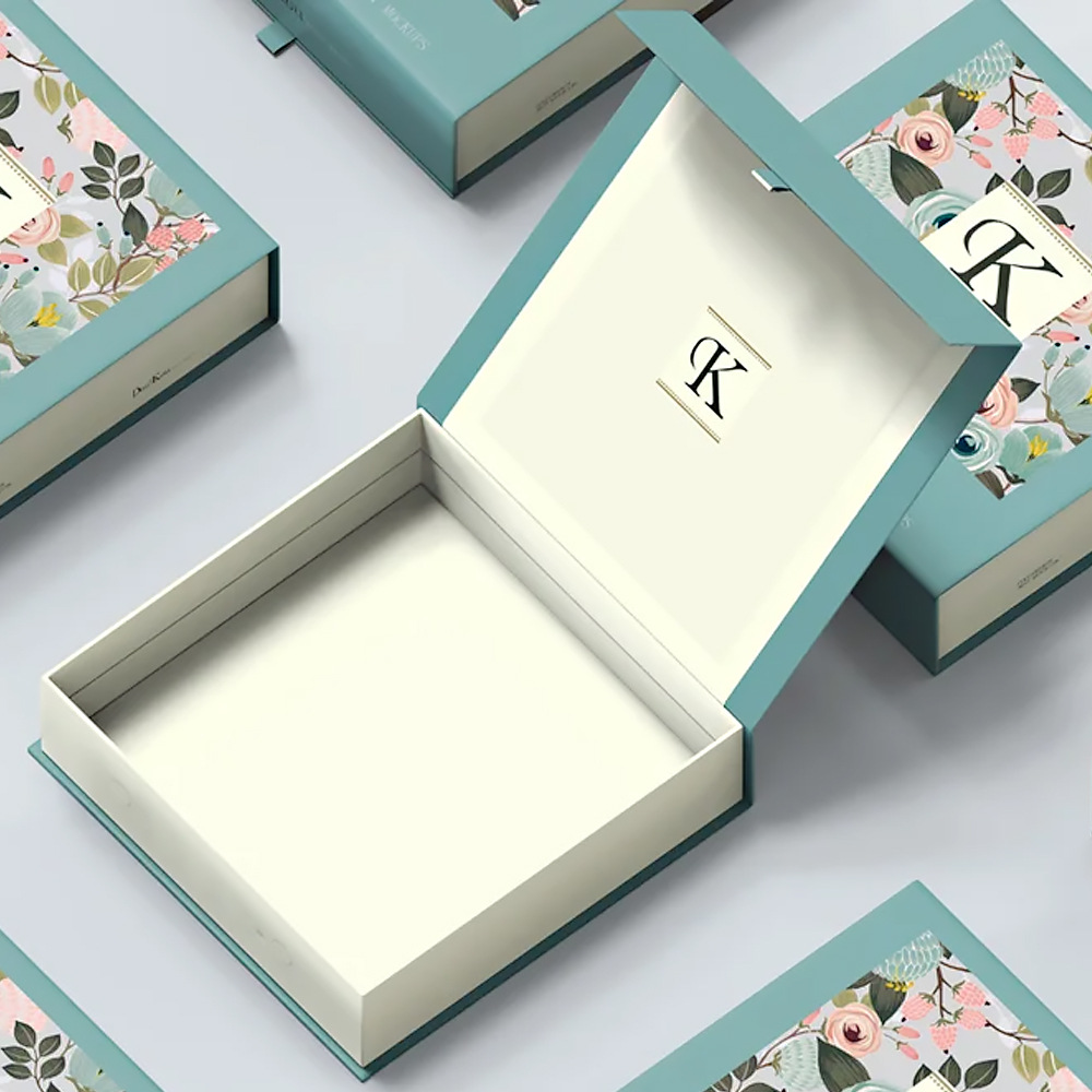 Luxury Custom Magnetic Closure Perfume Gift Box with Floral Design
