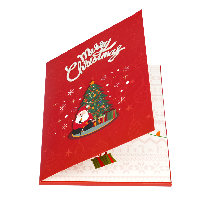 Interactive Magical Snowman Christmas Tree Jesus Santa Claus Deer Religious Pop Up 3D Paper Christmas Greeting Card
