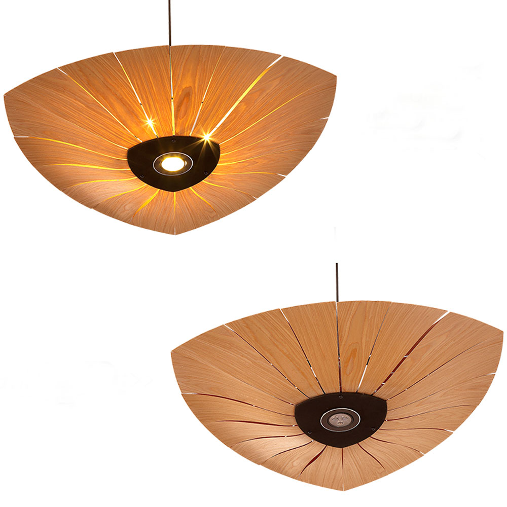 Artisan Wood Veneer Wall Sconce – Organic Leaf-Shaped Decorative Light