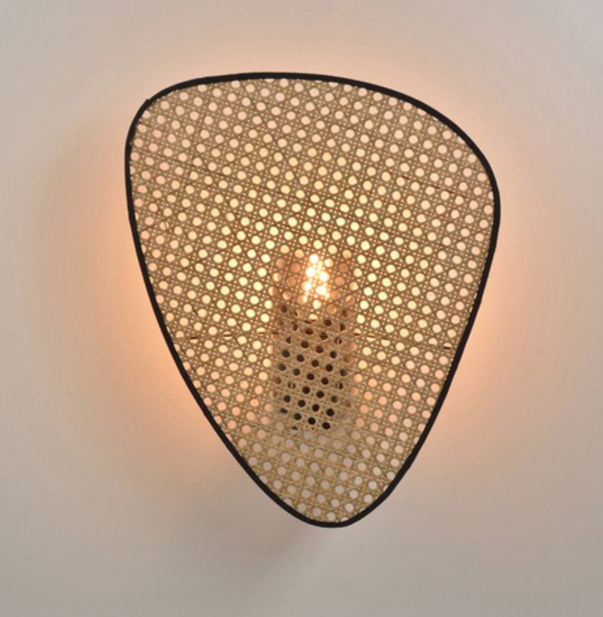 Handcrafted Rattan Wall Sconce - Minimalist Artistic Light