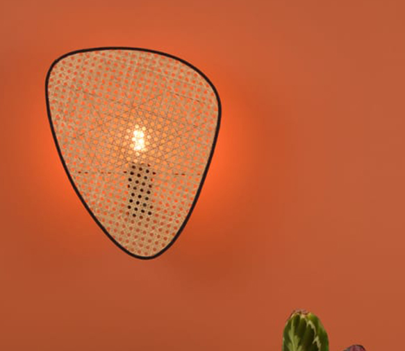 Handcrafted Rattan Wall Sconce - Minimalist Artistic Light