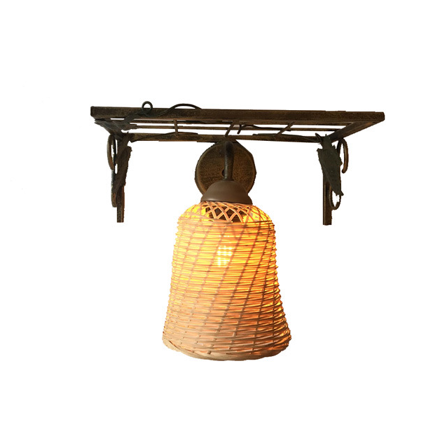 Rustic Woven Rattan Ceiling Light – Industrial Style Hanging Pendant Lamp