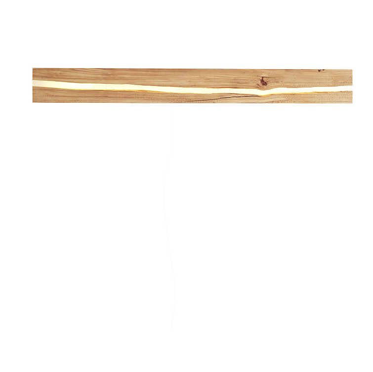 Modern Natural Wood Wall Lamp with Embedded LED Strip – Minimalist Long Bar Design for Living Room, Hallway, Bedroom
