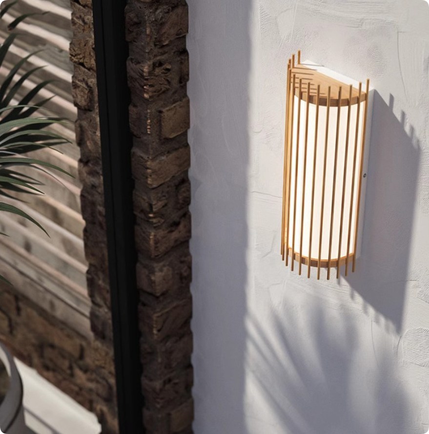 Handmade Solid Wood Woven Wall Lamp - Modern Wooden Wall Sconce