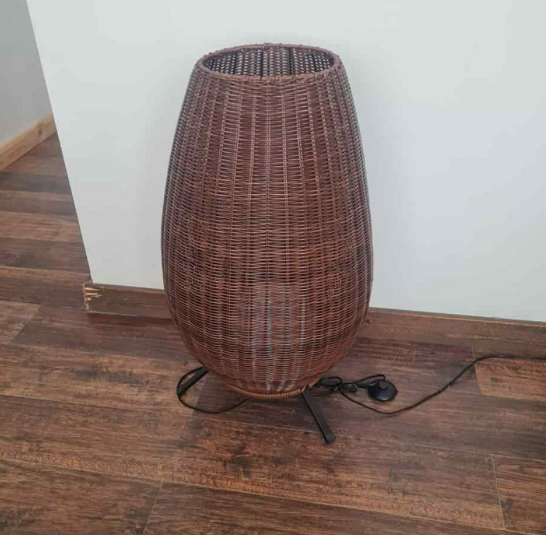 Woven Rattan Floor Lamp – Handwoven Boho Standing Light for Ambient Interiors