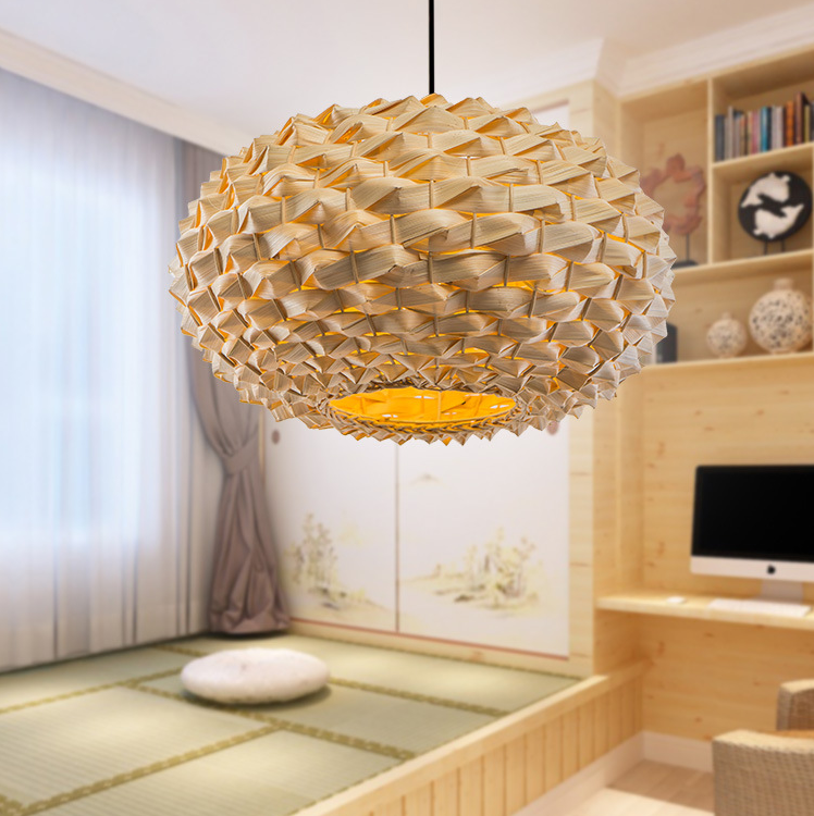 Teardrop Wooden Pendant Light – Nordic Honeycomb Design for Cozy Interiors