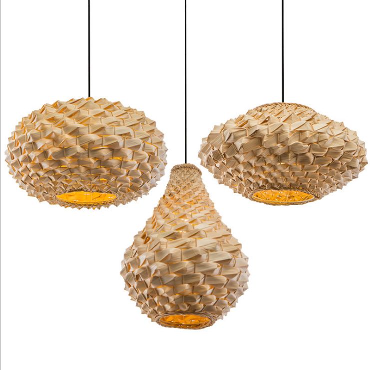 Teardrop Wooden Pendant Light – Nordic Honeycomb Design for Cozy Interiors