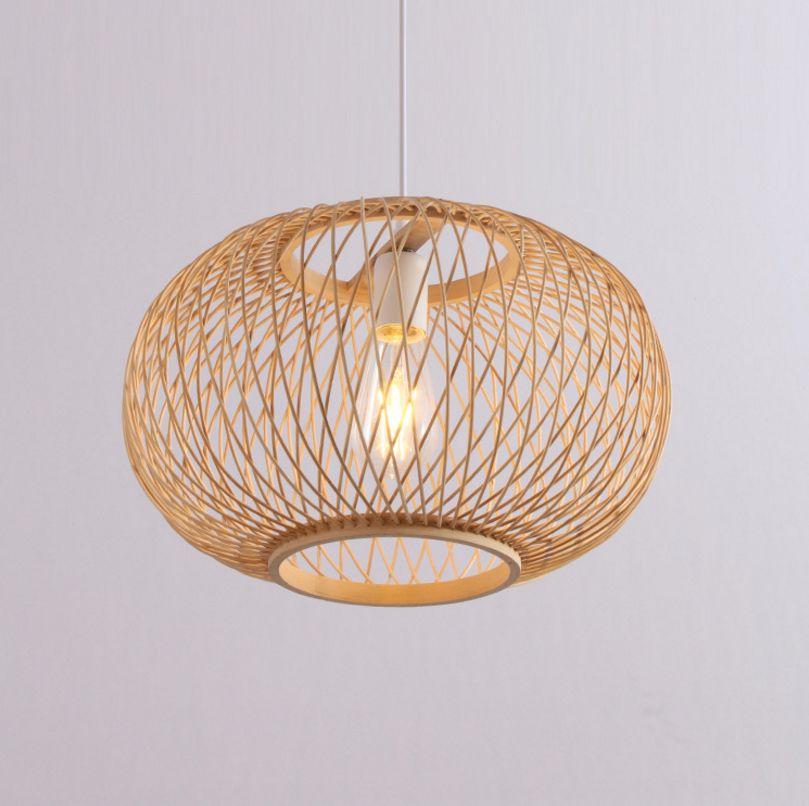 Handwoven Rattan Pendant Light - Natural Modern Boho Ceiling Lamp