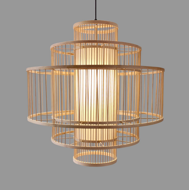 Geometric Wooden Pendant Light
