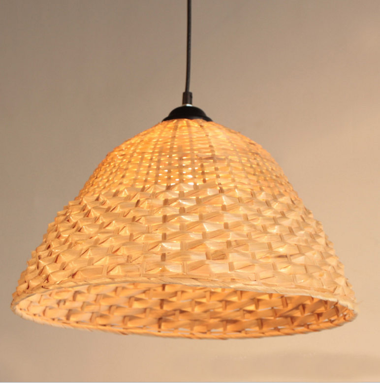 Handmade Bamboo Woven Pendant Light – Rustic Hanging Lamp for Restaurants and Commercial Spaces