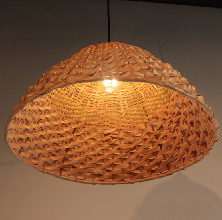 Handmade Bamboo Woven Pendant Light – Rustic Hanging Lamp for Restaurants and Commercial Spaces