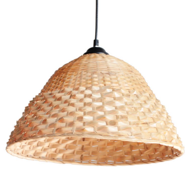 Handmade Bamboo Woven Pendant Light – Rustic Hanging Lamp for Restaurants and Commercial Spaces