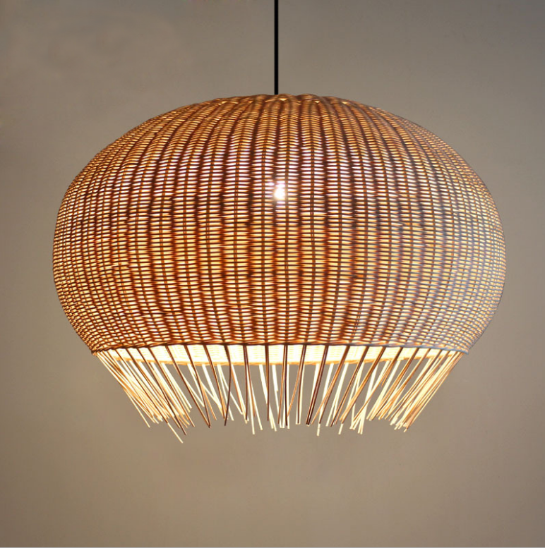 Natural Rattan Woven Pendant Light – Handcrafted Ceiling Lamp for Restaurants, Cafes, Hotels
