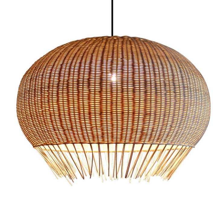 Natural Rattan Woven Pendant Light – Handcrafted Ceiling Lamp for Restaurants, Cafes, Hotels