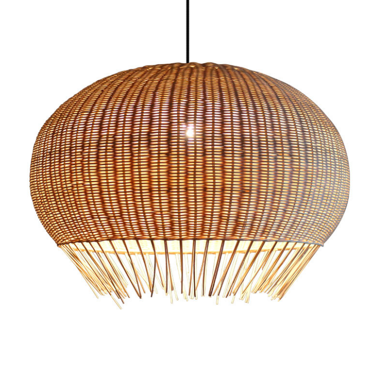 Natural Rattan Woven Pendant Light – Handcrafted Ceiling Lamp for Restaurants, Cafes, Hotels