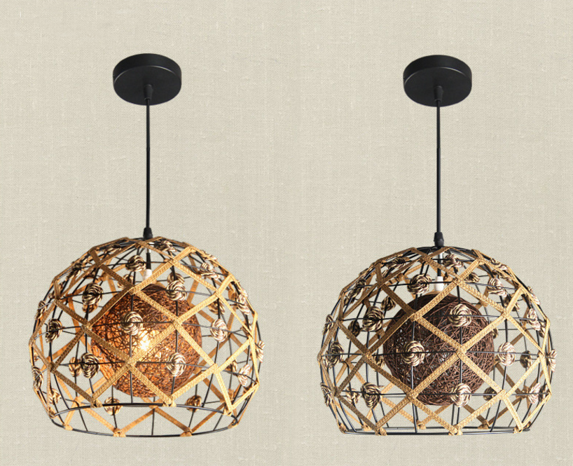 Natural Rattan Dome Pendant Light