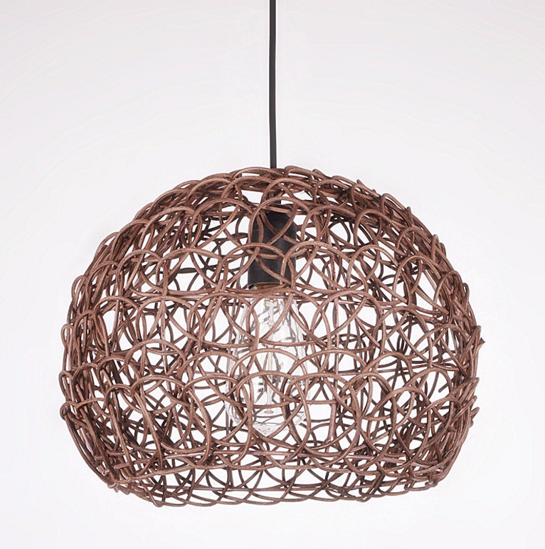 Handwoven Round Rattan Pendant Light – Dome Hanging Lamp for Restaurants & Commercial Spaces